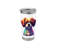 Splendido Spaniel Colorato, Cane Colorato Bicchiere termico in acciaio inox doppia parete