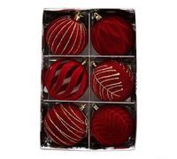Splendido tocco festivo rosso vino e verde scuro con questo set natalizio da 6 pezzi (rosso)