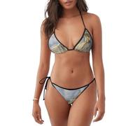 Splendido Treno Che Passa nella Neve Set Bikini a 2 Pezzi per Donna | Sfacciato, Sexy, con Allacciatura al Collo, a Triangolo, Costumi da Bagno, Carino, a Vita Bassa