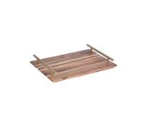 Splendido vassoio in legno realizzato in acacia premium con manico in metallo