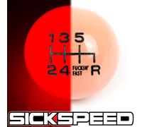 Splendore Rosso/Nero Fing Veloce Cambio Pomello Per 6 Velocità Corto Throw