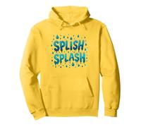 Splish Splash - Gocce d'Acqua per Divertimento Estivo Felpa con Cappuccio, Unisex per Adulti, Limone, S