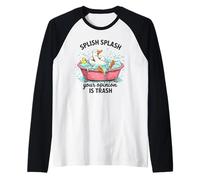 Splish Splash La Tua opinione è Trash Duck Bath Maglia con Maniche Raglan