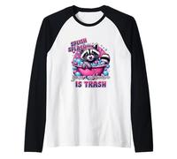 Splish Splash La Tua opinione è Trash Raccoon Bath Maglia con Maniche Raglan