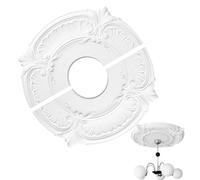 Split Ceiling Medallion, Ceiling Fan Cover piatta, 12x0.73x3.43 Inches Elegant Trim Adhesive Accent, Decorative Fixture Ring for Indoor Library Study Bedroom Restaurant or School