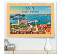 SPLIT Kroatien - Dalmatien (hochwertiger Premium Wandkalender 2026 DIN A2 quer), Kunstdruck in Hochglanz: Top-Strände und die vielen Inseln wurde zu einem der attraktivsten Reiseziele in Europa.