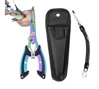 Split Ring Pliers for Fishing - Colored Titanium Stainless Steel Fishing Scissors | NonSlip Multi Function Fish Tool | Precision Braid Cutter & Lure Accessory | Ideale per Freshwater & Saltwater