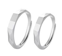Split Ringe Verstellbarer Lichtring, personalisierter handgefertigter Projektionsring, 925er Silber, „I Love You“, Verlobungs- und Ehering Granat Ringe (Silver, One Size)