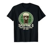 Split The G Irish Pub Challenge Vintage Clover Emblem Maglietta