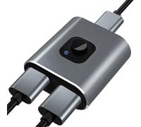 Splitter - 2 Eingänge 1 Ausgang Video Adapter | Hochwertiger Signalverteiler Plug & Play für Computer Notebook TV Heimkino Büro Konferenzraum Schulung Arbeitsstation Streaming