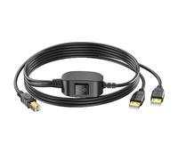 Splitter 2 in 1 USB-A a B per due computer, compatibile con HP, Canon, Brother, Samsung, Dell, Epson, Lexmark, Xerox, Piano (2,5 m)