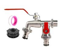 Splitter 2 Way, Hose Spigot Splitter, Outdoor Compatible Water Control Wide Compatibility Long Lasting, Metal Irrigation Parts for Outdoor, Camping, Greenhouse, Farm