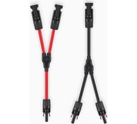 Splitter a Y per cavi solari da 6 mm², 1 coppia di connettori da 1 a 2 per pannelli fotovoltaici da 10 AWG, plug and play, rosso e nero per sistemi