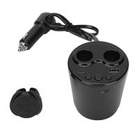 Splitter Accendisigari Doppio USB per Caricabatteria da Auto, Adattatore per Accendisigari Bluetooth a 2 Prese da 100 W, Supporto Radio FM, Disco U, Chiamate in Vivavoce, 12-24 V(Con telecomando)