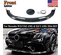 Splitter anteriore Ala Labbro In Fibra di Carbonio Look Per Mercedes Benz W213 AMG E63 2016-2019 Paraurti Anteriore Splitter Spoiler Labbro Magickit