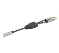Splitter Audio 3.5mm 1F2M 15cm CTIA - Manhattan ICOC 35H-1F2M-015