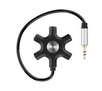 Splitter Audio Multi Jack per Cuffie, 5 Ingressi, Placcato Oro, Design Portatile, Compatibile con iPhone, iPad, Samsung - per Aule, Viaggi e Miscelazione Audio