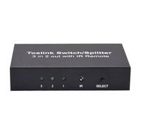 Splitter audio ottico - 3 in 2 out switch, selettore digitale | Distribution Box, adattatore di output multipla per sistemi AV, controllo dei data center, presentazione della sala conferenze,