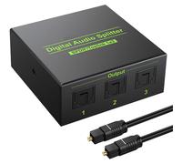 Splitter audio ottico digitale 1 ingresso 3 uscite, supporta la commutazione di 3 sorgenti ottiche Toslink verso dispositivi riceventi segnali