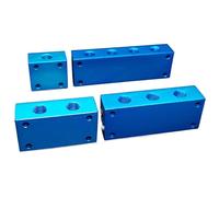 Splitter blocco collettore in alluminio Ramo sorgente aria multi tubo Distributore di scarico aria blocco in alluminio 1/2/3/4 vie 4/6/8/10 porte BSP G3/8 "In G1/4" Out 1pc ( Color : 2 Way 6 Ports )