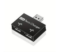 Splitter Box USB 2 porte Adattatore per trasferimento dati da 1 a 2 velocità Espansione USB 3.0 da femmina a maschio compatibile con il laptop(BLACK)