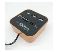 Splitter combinato hub USB 2.0 Docking station a 3 porte Adattatore for lettore di schede SD TF M2 MS/Pro Duo tutto in uno for PC portatile(Orange)