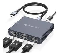 Splitter da USB C a HDMI + Displayport 3 monitor con ricarica PD da 100 W Thunderbolt a HDMI DP Splitter 1 in 3 out monitor multipli hub display esteso per convertitore compatibile con laptop, PC