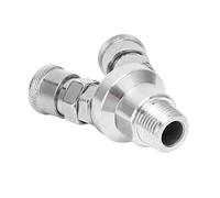 Splitter del Compressore d'Aria, Filo Accoppiamento Rapido Acciaio Carbone Crome Cromato Connettore a 2 Vie G1/2 Connettore a Base Y-a Due Vie Splitter Aria Pneumatico Rotable Pneumatico