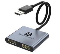 Splitter DisplayPort 1 in 2 Out, splitter per porte display per doppi monitor 4K a 60Hz, hub MST display esteso per monitor HDMI e DisplayPort, adattatore DP a DP/HDMI per desktop/NVIDIA/scheda