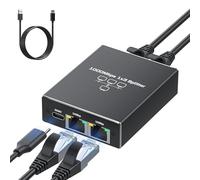 Splitter Ethernet 1 a 3 Switch di Rete LAN Gigabit 1000Mbps, Divisore Internet con Cavo USB per Dispositivi Multipli, Plug and Play, Adattatore Ethernet per Router TV PC