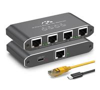 Splitter Ethernet da 1 a 2 ad alta velocità 1000 Mbps Splitter per cavo Internet 1 in 2 uscite Gigabit o splitter di rete Dual LAN RJ45 Splitter a 2 vie funziona con cavo Cat5/6/7/8 e router