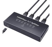 Splitter Ethernet Gigabit | Estensione Rete 8 Porte - Adattatore Plug And Play Ad Alta Velocita 1000Mbps Per Computer Fisso Parete Ufficio Casa TV Portatile