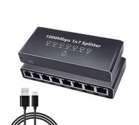 Splitter Ethernet - Hub Internet 8 Porte - Adattatore 1000Mbps Plug and Play Estensore Portatile per Desktop Casa Parete Streaming Laptop TV Esterno