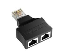 Splitter Ethernet RJ45, adattatore di rete Ethernet da 1 maschio a 2 x femmina Super Cat6 LAN adattatore di rete splitter per cavo adattatore per presa Super Cat5, Cat5e, Cat6, Cat7, Cat 8