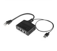 Splitter Ethernet RJ45 da 1 a 3 uscite 100 Mbps Splitter per reti con cavo di alimentazione USB LAN Internet Splitter Connettore adattatore RJ45 Hub di distribuzione del cavo adattatore per cavo