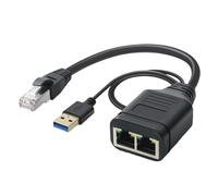 Splitter Ethernet Splitter per una condivisione efficiente della larghezza di banda dell'alimentatore USB Adattatore splitter di rete per ufficio