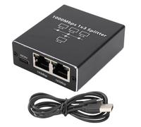 Splitter Ethernet, Switch di Rete Splitter da 1 a 3 LAN, Splitter Internet Gigabit per Cavo Cat 6 7 8, Materiale in Lega di Alluminio, Alimentatore USB C
