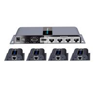 SPLITTER HDMI 1-4 EXTENDER 4K CAVO PATCH CAT6 6A 7 ALIMENTATORE INCLUSO