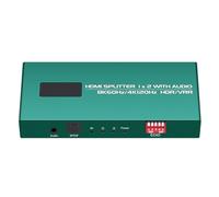 Splitter HDMI 1 in 2 Out 4K 120hz Audio Extractor Hue Sync Box Supporto Gestione EDID 1x2 Splitter HDMI Lavoro per scheda di acquisizione Soundbar, HDCP Bypass Duplicator/Mirror/Copia/Downscaler