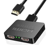 Splitter HDMI 1 in 2 Out 4K 3D HDMI Distributor Adattatore 1 a 2 Way per doppio monitor, 2 porte hub cavo per PS3/4, Xbox, Sky, DVD, HDTV, proiettore