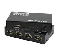 Splitter HDMI 1x4 sdoppiatore 4 uscite 4K Ultra HD 3D alimentato metallo switch
