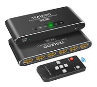 Splitter HDMI 5 in 1 Out - 4K Aliminium Switch automatico con telecomando - Commutatore supporta 4K 3D HDR per PS4, Xbox, TV Stick, lettore Blu-Ray