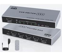 Splitter HDMI 8K 5 in 1 Out Switch - Selettore Di Espansione Porte 2.1 4K 120Hz Con Supporto Remoto 3D/HDR/HDCP2.3/Dolby Vision, Compatibile Con PS 5/4/3 Xbox Switch Lettore DVD TV PC