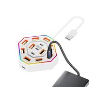Splitter Hub 13 Porte - Illuminazione 9,5 X 9,5 X 2,5 Cm, Connettività Desktop Multitasking, USB Estensione PC | Professionisti Adulti Donne Uomini Produttività Moderna Transizione Ha