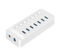 Splitter Hub Alimentato Tramite USB Multiporta Interruttore On-off Dock Diversi Caricabatterie Con Presa Slot 3.0 Adattatore Multiplo For Ciabatta(White 7 USB)