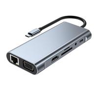 Splitter HUB USB-C 11 in 1 tipo C for docking station 4K, adattatore for laptop, splitter compatibile con HDMI PD 100W facile da usare