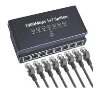 Splitter Internet - Distributore di cavi Ethernet a 8 porte | Scalattre della rete di porte | 1000 Mbit/S Adattatore Plug and Play Extender portatile per la scrivania o il montaggio a parete | Extende