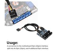 Splitter Intestazione USB, Splitter USB della Scheda Madre Hub USB Interno Scheda Madre Intestazione USB a 9 Pin Maschio da 1 a 4 Femmina Cavo Splitter Prolunga Connettore USB a