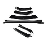 Splitter Labbro Diffusore Kit Di Spoiler Paraurti Anteriore Auto, Minigonne Laterali, Per VW Per Passat Per CC 2013-2018, Angolo Avvolgimento Posteriore(Nero lucido)