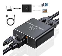 Splitter LAN 1 a 2 Gigabit Ethernet di rete splitter 1000 Mbps, switch LAN a 2 porte con cavo di alimentazione USB-C RJ45, splitter Ethernet per computer, router, set-top box, IPTV, TV digitale e
